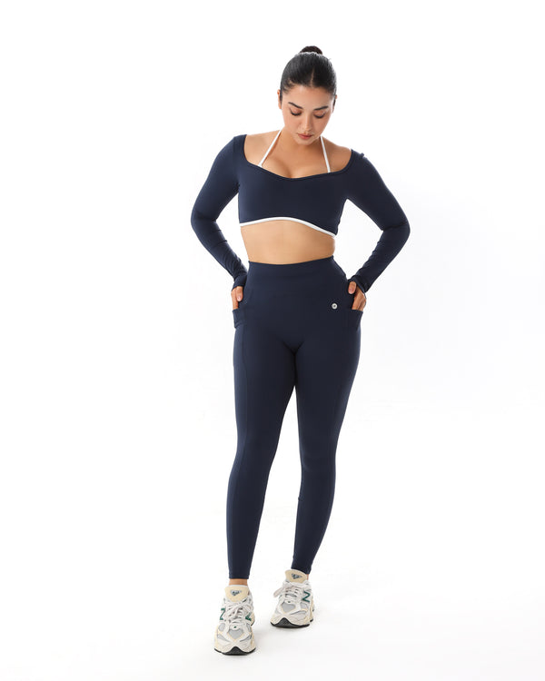 That Girl - Dark Blue Set - Leggings & Long Sleeve